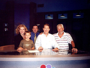 In the WSLS NewsChannel 10 newsroom - L-R: Karen McNew, Brandon Firebaugh, Marc Lamarre, John Carlin & Tommy Firebaugh